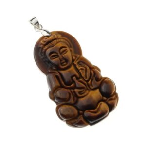 Colgante Diosa Kwan Yin Ojo de Tigre