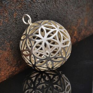 Colgante Flor de la Vida Esfera 2c plata
