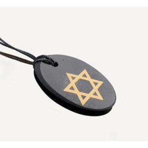 Colgante Ovalado Estrella David Shungita 50mmX30mm