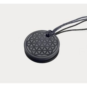 Colgante Redondo Flor Vida Shungita 30mm