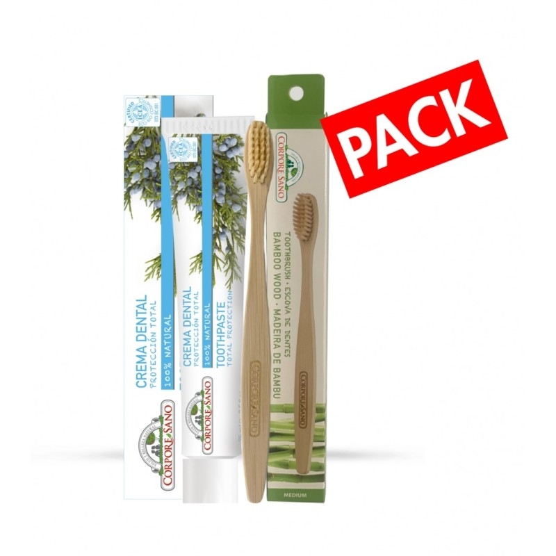 Pack Crema Dental Protección Total 75ml + Cepillo