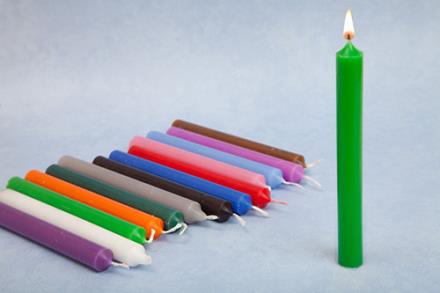 Vela corta Verde claro 11,5x1,7cm