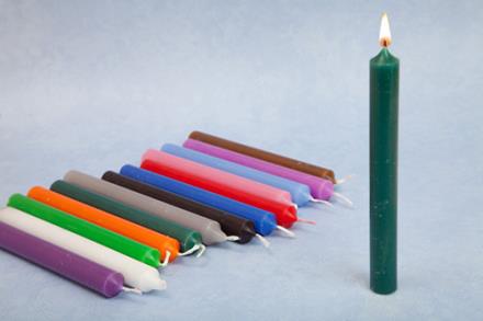 Vela corta Verde oscuro 11,5x1,7cm