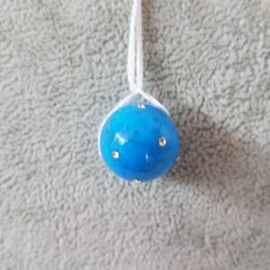 Howlita Azul Con Circonita Colgante Bola 18 Mm